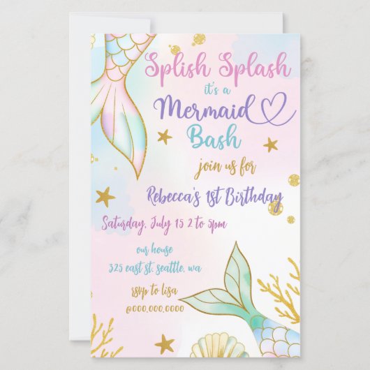Splish Splash Mermaid Bash Birthday Party (Voorkant)
