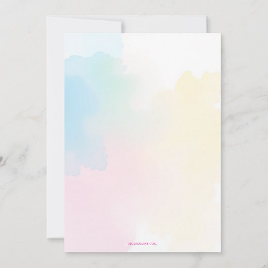 Splish Splash Mermaid Bash Birthday Party Kaart (Achterkant)