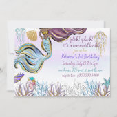 Splish Splash Mermaid Bash Birthday Party Kaart (Voorkant)