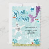 Splish Splash Mermaid Bash Birthday Uitnodiging (Voorkant)
