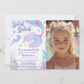 Splish Splash Mermaid Bash Birthday Uitnodiging (Voorkant)