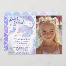 Splish Splash Mermaid Bash Birthday Uitnodiging