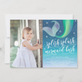 Splish Splash Mermaid Bash Birthday Uitnodiging (Voorkant)
