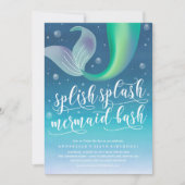 Splish Splash Mermaid Bash Birthday Uitnodiging (Voorkant)