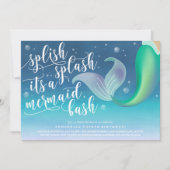 Splish Splash Mermaid Bash Birthday Uitnodiging (Voorkant)