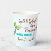 Splish Splash Mermaid Bash Girls Birthday Party Papieren Bekers (Links)