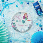 Splish Splash Mermaid Bash Girls Birthday Party Papieren Bordje (Feest)