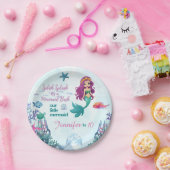 Splish Splash Mermaid Bash Girls Birthday Party Papieren Bordje (Feest)