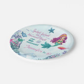 Splish Splash Mermaid Bash Girls Birthday Party Papieren Bordje (Gekanteld)
