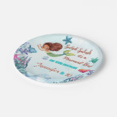 Splish Splash Mermaid Bash Girls Birthday Party Papieren Bordje (Gekanteld)