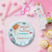 Splish Splash Mermaid Bash Girls Birthday Party Papieren Bordje (Feest)