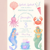 Splish Splash Mermaid Birthday Bash uitnodiging