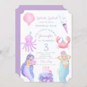 Splish Splash Mermaid Birthday Bash uitnodiging