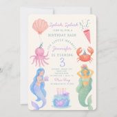 Splish Splash Mermaid Birthday Bash uitnodiging (Voorkant)