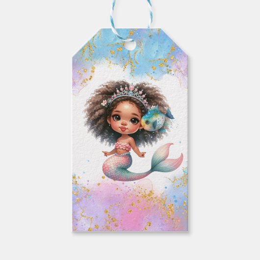 Splish Splash Mermaid Plain Party Cadeau Labels Cadeaulabel (Voorkant)