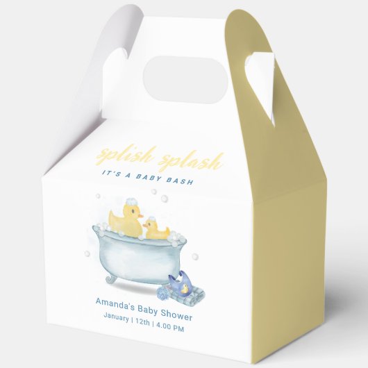 Splish Splash Moeder Eend Badkuip Baby Shower Bedankdoosjes (Voorkant)