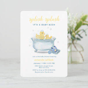 Splish Splash Moeder Eend Badkuip Baby Shower  Kaart