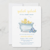 Splish Splash Moeder Eend Badkuip Baby Shower Kaart (Voorkant)