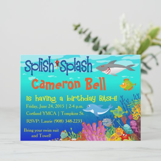 Splish Splash onderaan het Zee van 's avonds Bash! Kaart (Staand voorkant)