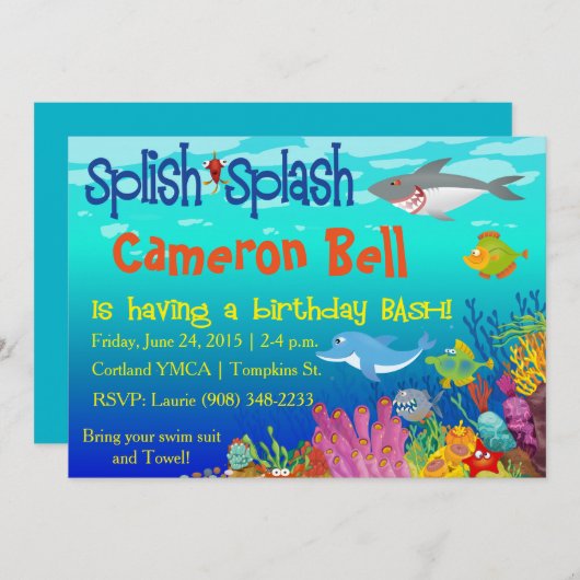 Splish Splash onderaan het Zee van 's avonds Bash! Kaart (Voorkant / Achterkant)