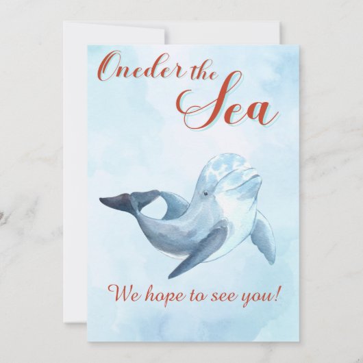 Splish Splash Orang Zeemeermin Bash 1e Verjaardag  Kaart (Achterkant)