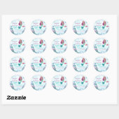 Splish Splash Paarse Zeemeermin Bash Dank u Ronde Sticker (Vel)