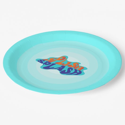 Splish Splash Pad Verjaardag Papieren Bordje (Gekanteld)