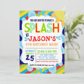 Splish Splash Park Party Zomer Jongen Verjaardag Kaart (Staand voorkant)