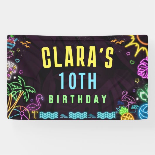 Splish Splash Party Glow Party Banner (Horizontaal)