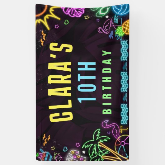 Splish Splash Party Glow Party Banner (Verticaal)