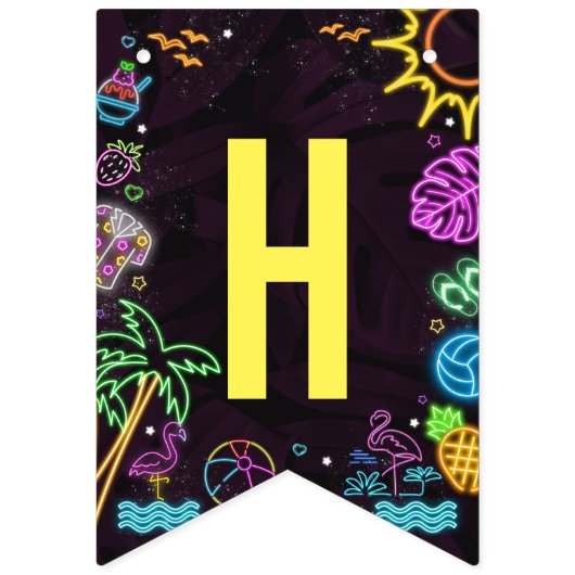 Splish Splash Party Glow Party bunting banner (Tweede vlag)