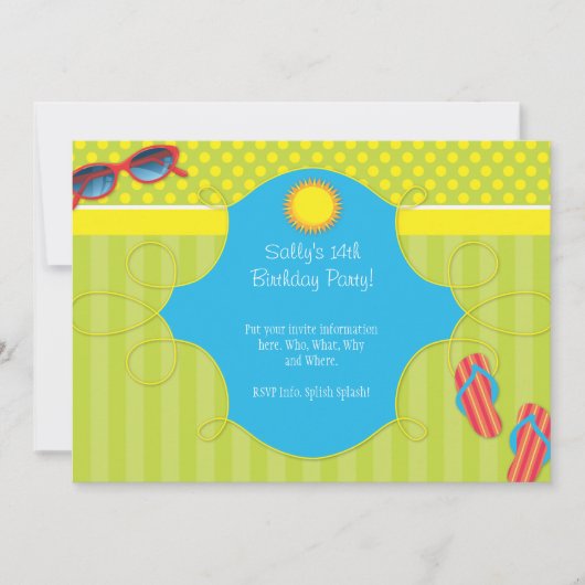 Splish Splash Party Kaart (Voorkant)