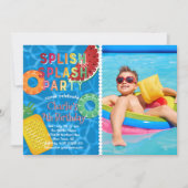 Splish Splash Party l Pool Birthday l Summer Fruit Kaart (Voorkant)