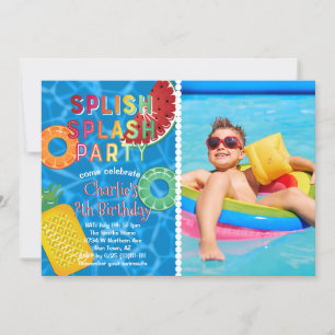 Splish Splash Party l Pool Birthday l Summer Fruit Kaart