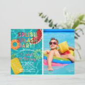 Splish Splash Party l Pool Birthday l Summer Fruit Kaart (Staand voorkant)