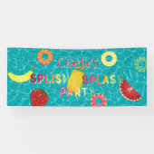 Splish Splash Party l Pool Birthday l Summer Fruit Spandoek (Horizontaal)