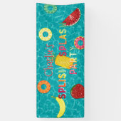 Splish Splash Party l Pool Birthday l Summer Fruit Spandoek (Verticaal)