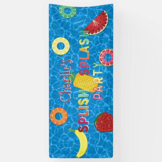 Splish Splash Party l Pool Birthday l Summer Fruit Spandoek (Verticaal)