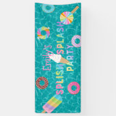 Splish Splash Party L Pool Verjaardag L Desserts Spandoek (Verticaal)