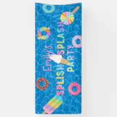 Splish Splash Party L Pool Verjaardag L Desserts Spandoek (Verticaal)