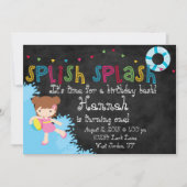Splish Splash Party nodigt uit Kaart (Voorkant)