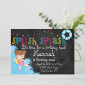 Splish Splash Party nodigt uit Kaart (Staand voorkant)