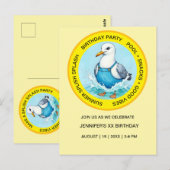 Splish Splash plezier Zeemeeuw zomer Pool Party Briefkaart (Voorkant / Achterkant)