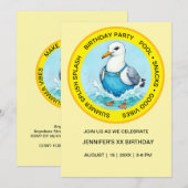 Splish Splash plezier Zeemeeuw zomer Pool Party Kaart (Voorkant / Achterkant)