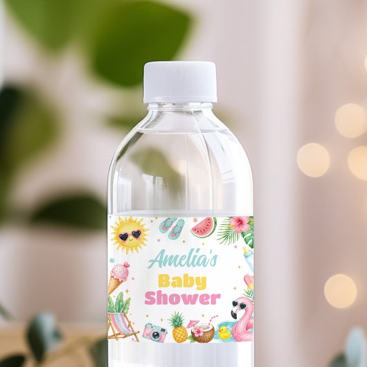 Splish Splash Pool Baby Shower Waterfles Label Etiket