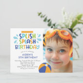 Splish Splash Pool Birthday Invitation Kaart (Staand voorkant)