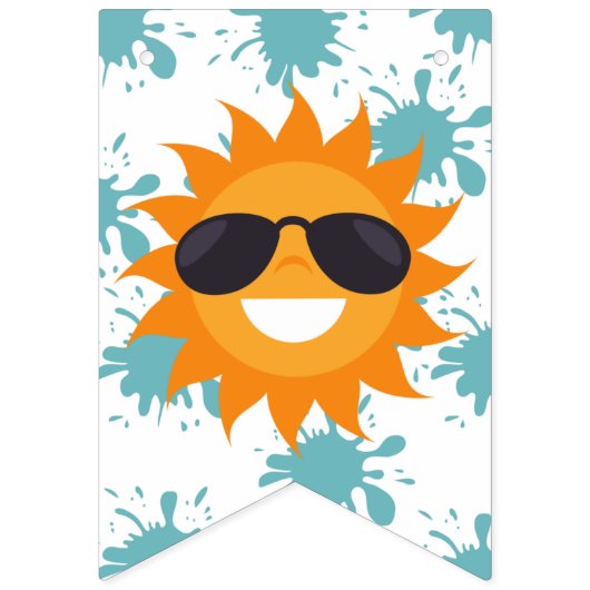 Splish Splash Pool Gelukkige Verjaardag Vlaggetjes (Eerste vlag)