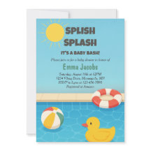 Splish Splash Pool Party Baby shower Uitnodiging