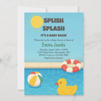 Splish Splash Pool Party Baby shower Uitnodiging