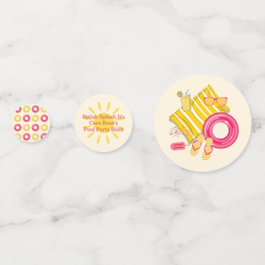 Splish Splash Pool Party Bash Verjaardag Confetti (Achterkanten)